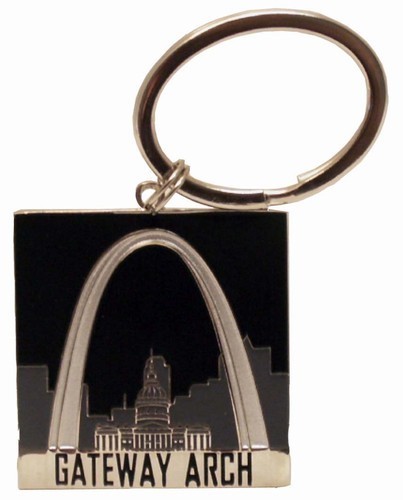Gateway Arch Black Matte Keychain