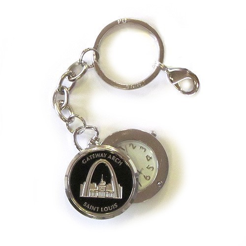 Gateway Arch Swivel Clock Keychain